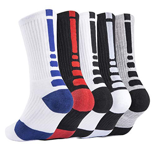 Mens Dri-fit Cushioned Basketball Socks Athletic Crew Socks Long Sports Outdoor Socks Compression Socks 